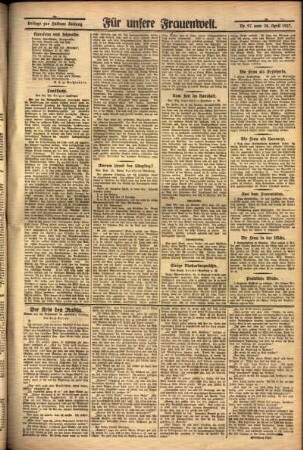 Zweite Ausgabe vom Donnerstag, den 28. April 1927.