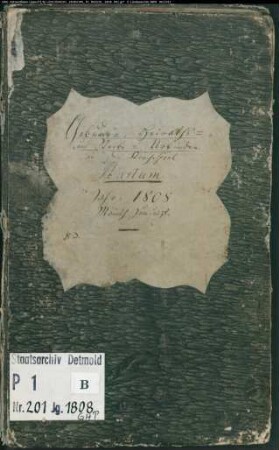 Zivilstandsregister der evangelischen Gemeinde Hartum, Kreis Minden (GHT 1808) (Gemeinde: Evangelische Gemeinde Hartum)