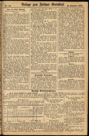 Zweite Ausgabe vom Samstag, den 22. Dezember 1883.