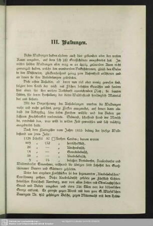 III. Waldungen