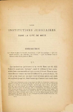 Les institutions judiciaires dans la cité de Metz