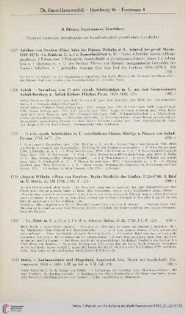 Autographen II: Fürsten, Staatsmänner, Heerführer (Nr. 1327-1403)