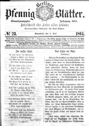 No. 23, Sonnabend, den 4. Juni 1866