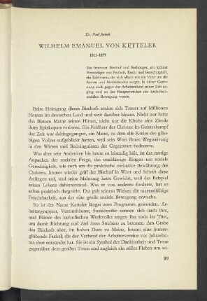 Wilhelm Emanuel Von Ketteler