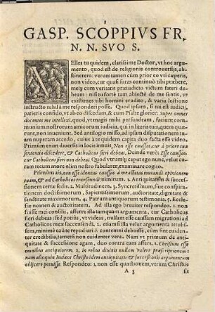 Epistola Gasperis Schoppi[i] Franci De Variis Fidei Catholicæ Dogmatibvs