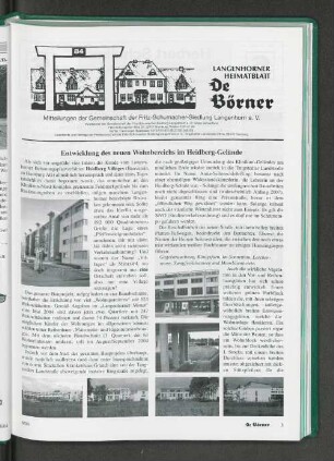 Entwicklung des neuen Wohnbereichs im Heidberg-Gelände