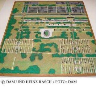 Verkehrssichere Bandstadt mit Wohn- und Geschäftsinseln - Städtebauliches Modell