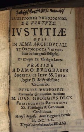 Assertiones Theologicae, De Virtvte Ivstitiae