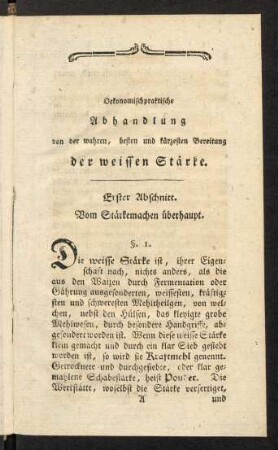 1-11, Erster Abschnitt. Vom Stärkemachen überhaupt