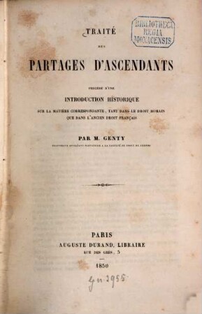 Traité des partages d'ascendants