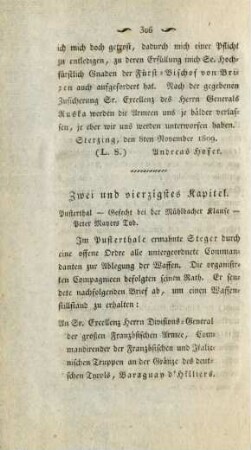 Zwei und vierzigstes Kapitel. Pusterthal - Gefecht bei der Muehlbacher Klause
