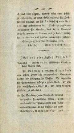 Zwei und vierzigstes Kapitel. Pusterthal - Gefecht bei der Muehlbacher Klause