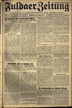 Erste Ausgabe vom Mittwoch, den 20. Januar 1932.