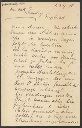 Brief an B. Schott's Söhne : 04.08.1898