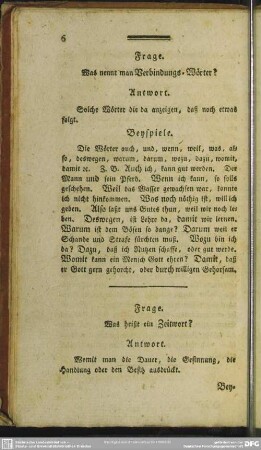 Frage. Was nennt man Verbindungs-Wörter?