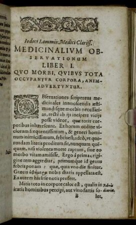 Liber I. Quo Morbi, Quibus Tota Occupantur Corpora, Animadvertuntur.