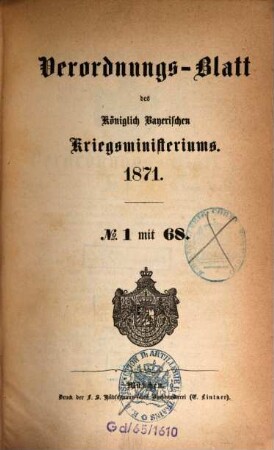 Verordnungs-Blatt. 1871