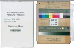 Entnazifizierung Heinz Knemeyer , geb. 30.12.1911 (Versandleiter)
