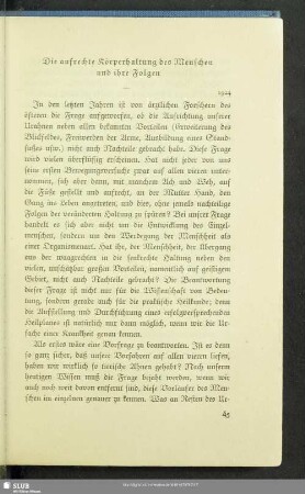 Die aufrechte Körperhaltung des Menschen und ihre Folgen