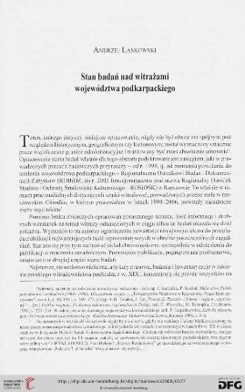 Stan badań nad witrażami województwa podkarpackiego