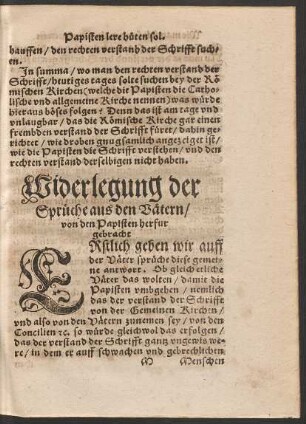 Widerlegung der Sprüche aus den Vätern/ von den Papisten herfur gebracht.