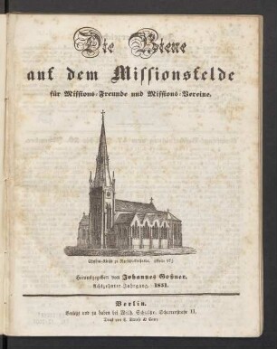 18.1851: Die Biene auf dem Missionsfelde : Monatsblatt der Gossner'schen Missionsgesellschaft