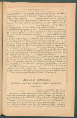 Literatas francesas desde el siglo XIII hasta el fin del siglo XVIII. [Conclusión].