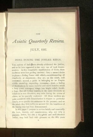 India during the Jubilee Reign.