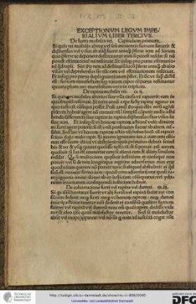 Exceptionum legum imperialium liber tertius.