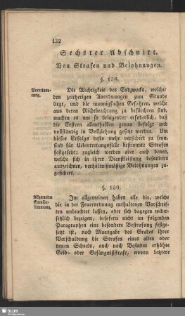 Sechster Abschnitt. Von Strafen und Belohnungen