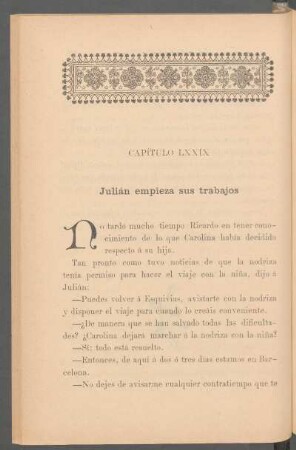 Capítulo LXXIX - Julián empieza sus trabajos