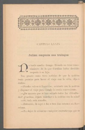 Capítulo LXXIX - Julián empieza sus trabajos