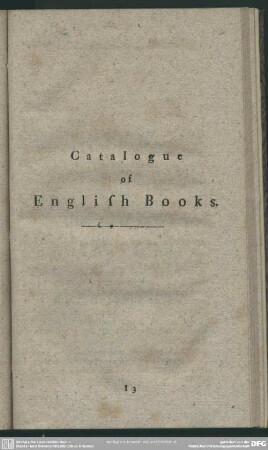 Catalogue of English Books