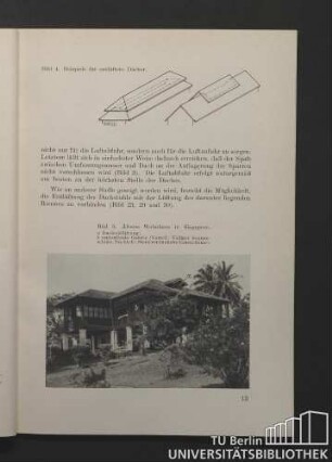 Bild 4. Beispiele für entlüftete Dächer. Bild 5. Älteres Wohnhaus in Singapore.