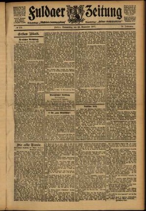 Erste Ausgabe vom Donnerstag, den 28. November 1907.