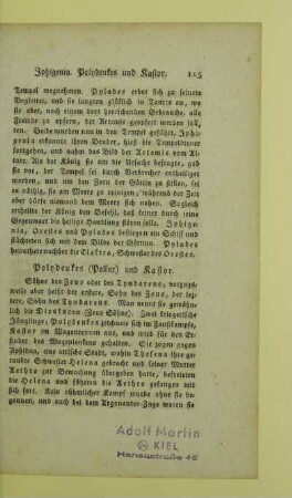 Polydeukes (Pollux) und Kastor