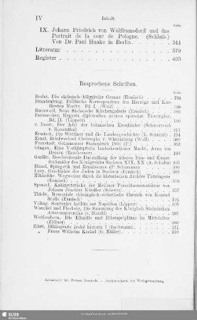 Besprochene Schriften