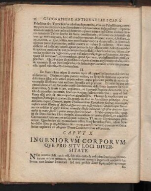 Caput X. De Ingeniorum Corporumque Situ Loci Diversitate