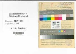 Entnazifizierung Reinhold Scholz , geb. 06.12.1893 (Lehrer)