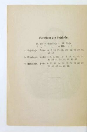 Verteilung des Lehrstoffes