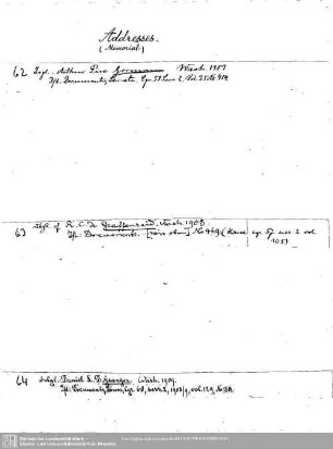Adresses (Addresses, Memorial)