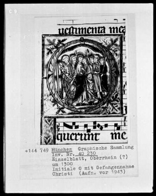 Initiale O mit Gefangennahme Christi