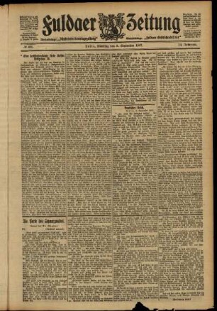 Ausgabe vom Dienstag, den 03. September 1907.