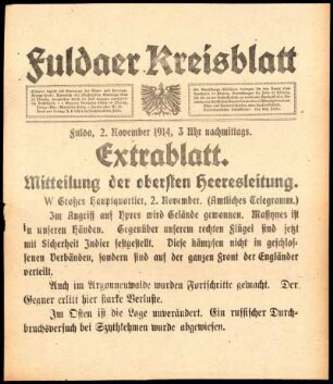Zweite Ausgabe vom Montag, den 02. November 1914.