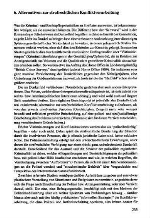 235-268, 6. Alternativen zur strafrechtlichen Konfliktverarbeitung