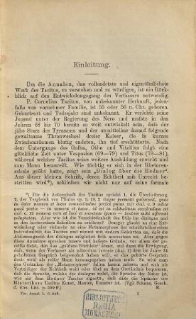 Die Annalen des Tacitus, 1,1. Buch I und II