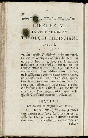Libri Primi Institutionum Theologi Christiani.
