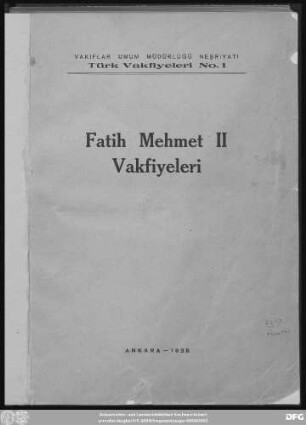 Fatih Mehmet II vakfıyeleri