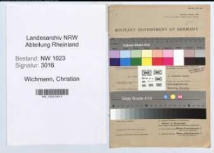 Entnazifizierung Christian Wichmann , geb. 12.01.1897 (Kaufm.Angest.)