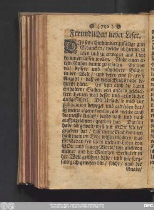 Freundlicher, lieber Leser.